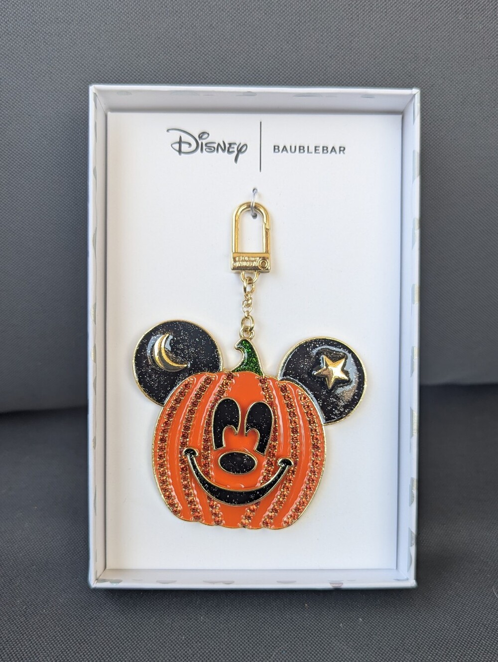 Disney BaubleBar Mickey Mouse Pumpkin Bag Charm Clip